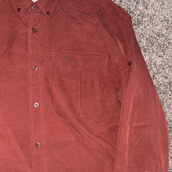 Men's The North Face Maroon Button-Down Shirt XXL Pockets Hike Light - Picture 4 of 12